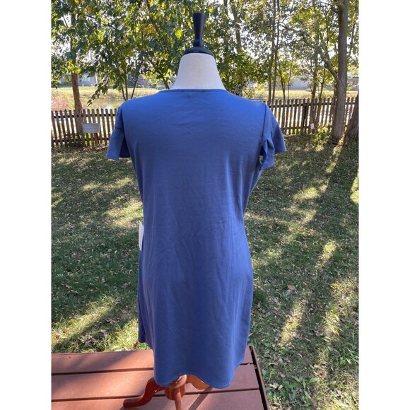 Blue Ruffled Dress X-Large Neesees Dresses Boutique Short Sleeve Polyester/Rayon - Picture 7 of 8
